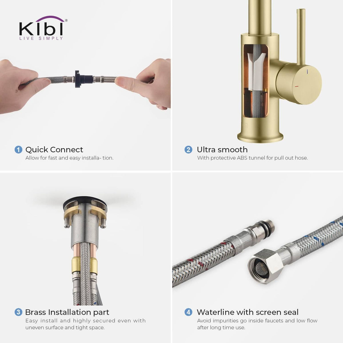 Single Hole Pull-Down Kitchen Faucet with Soap Dispenser Brushed Nickel E6575