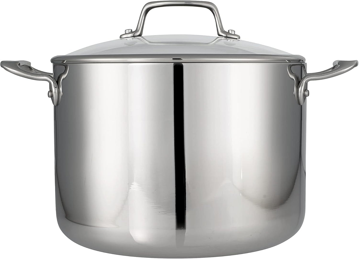 8 Qt Tri-Ply Clad Covered Stock Pot Q26372