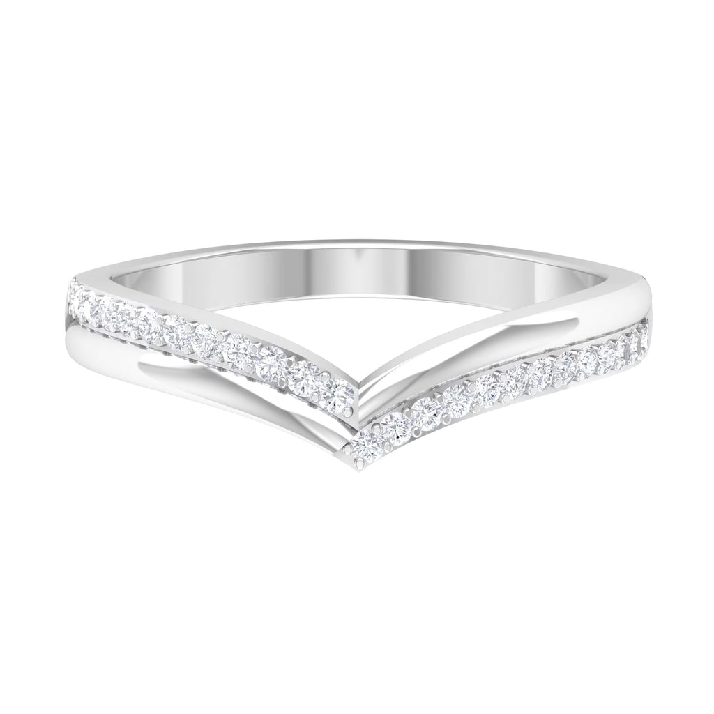 1/4 CT Diamond Chevron Ring in Pave Setting, 925 Sterling Silver J46159