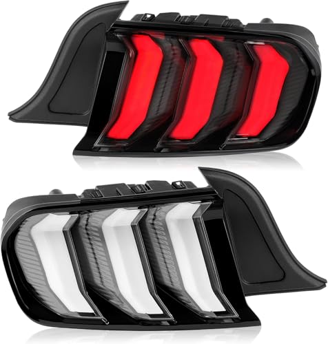 LED Tail Lights Assembly with Sequential Signal Light, Black Housing Clear Lens L3175