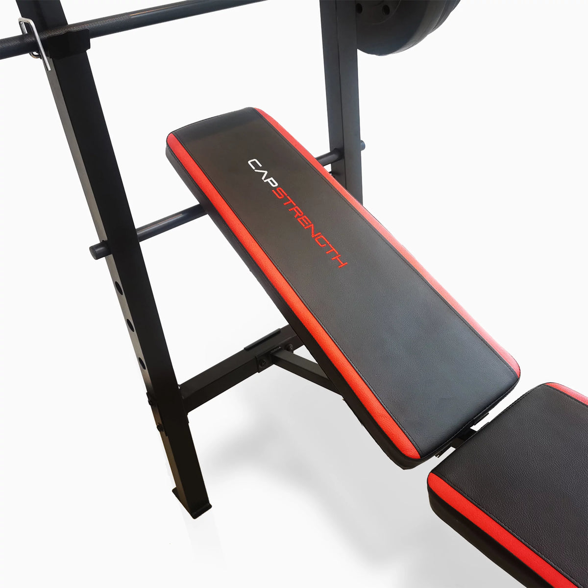 Adjustable Weight Bench with Rack and 90 lb Vinyl Weight Set W513