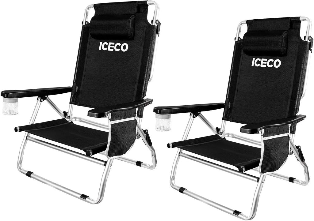 5-Position Folding Aluminium Camping Chair with Cup Holder Storage Bag A812141