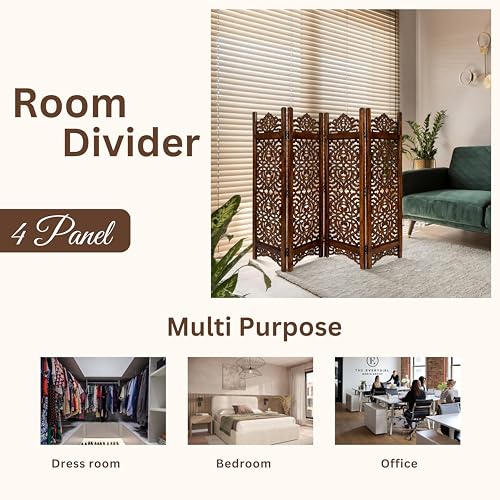 Wooden 4 Panel Foldable Room Divider N144141