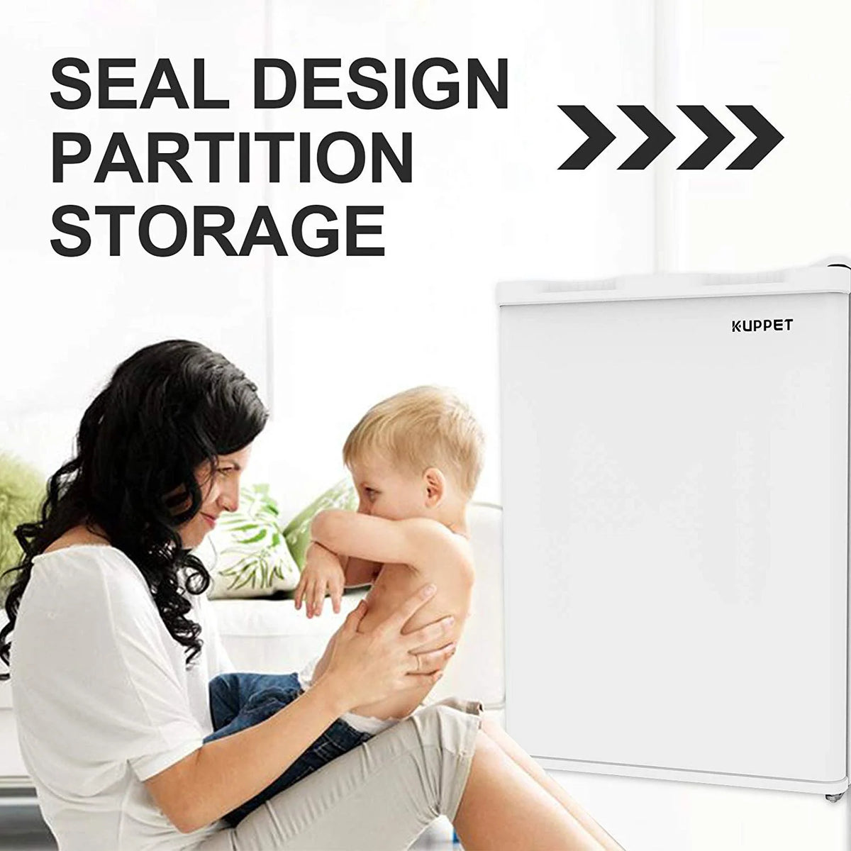 Compact Reversible Single Door Table Top Mini Freezer, 2.1CU.FT E737