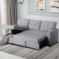 Light Gray L Shaped Couch with Pull Out Bed and Storage Sectional Sleeper Sofa H6147