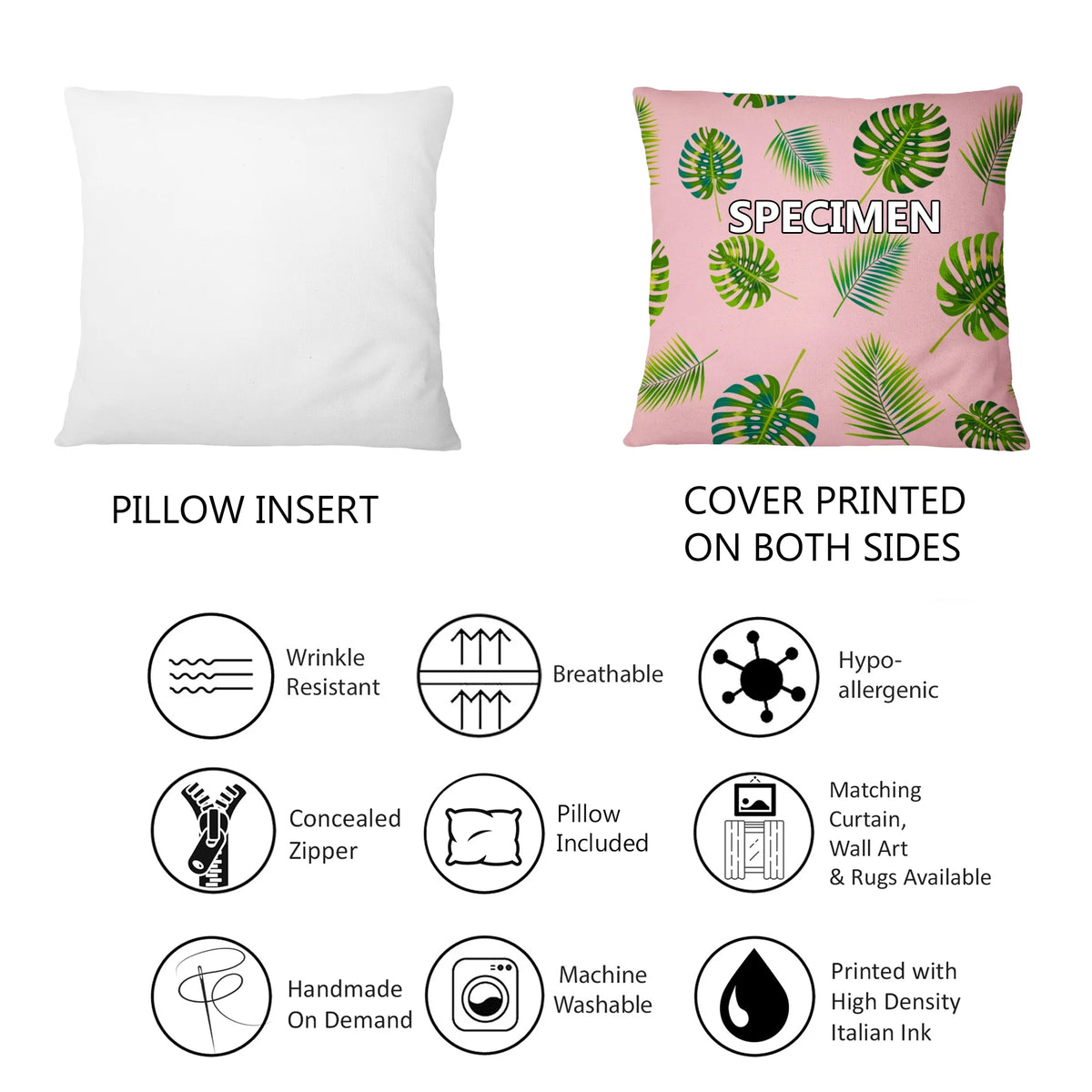 Floral Printed Throw Pillow G151895