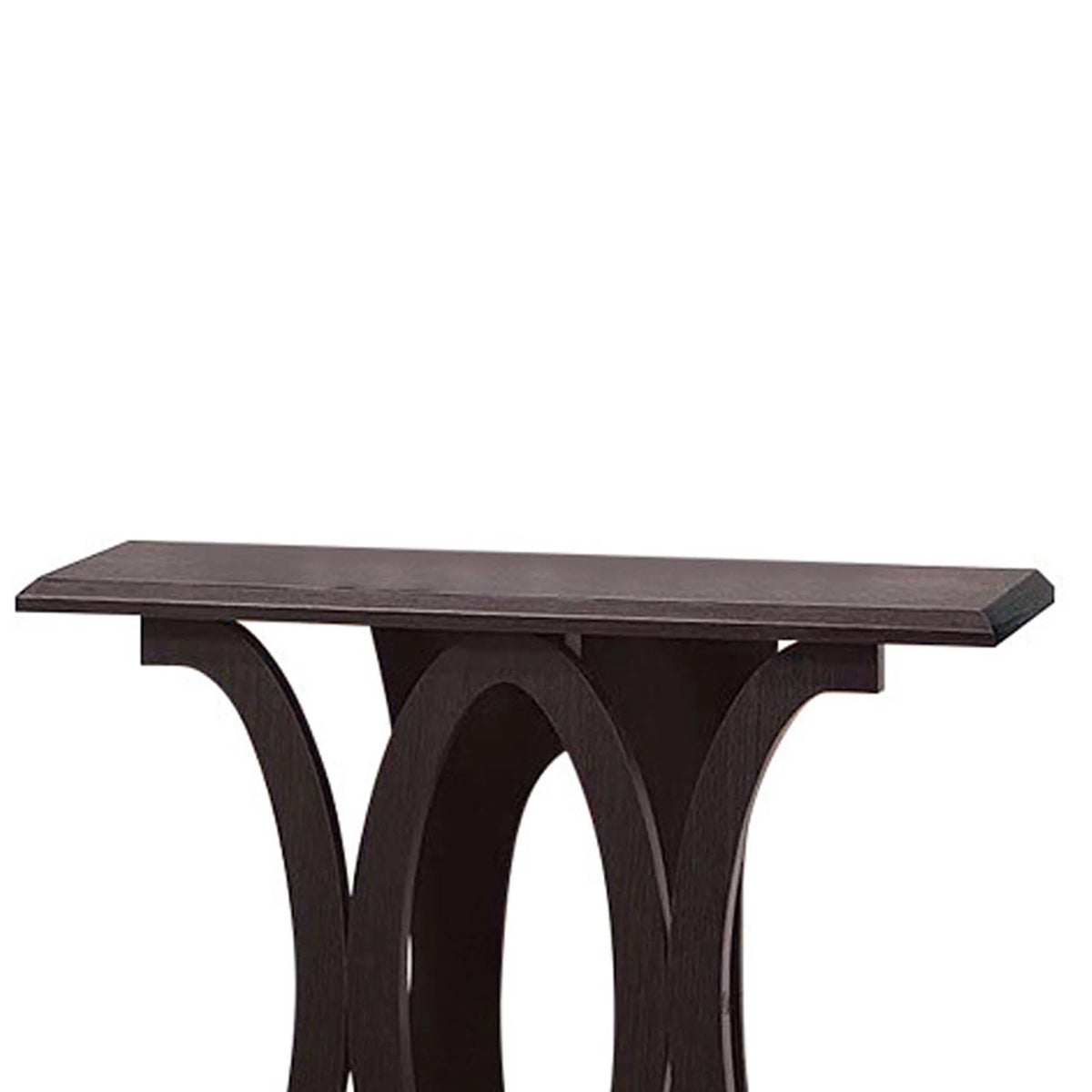 Dark Brown Console Table with Base Shelf V3544