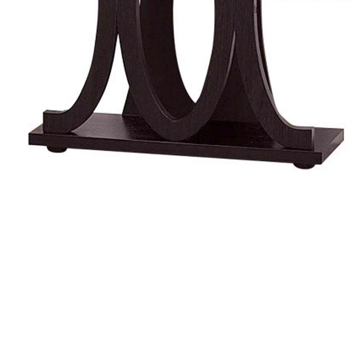 Dark Brown Console Table with Base Shelf V3544