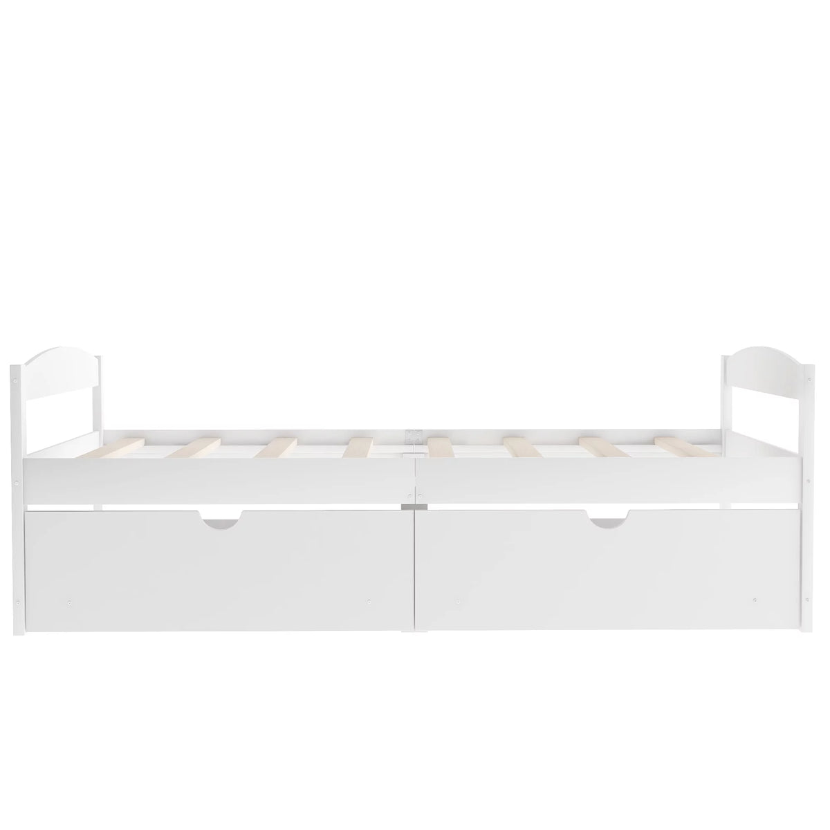 White Twin Size Platform Bed with 2 Drawers V22962