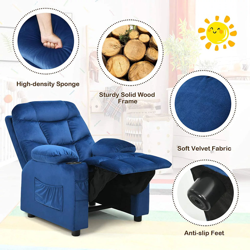 Kids Recliner Chair with Cup Holder U166497