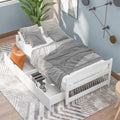 White Twin Size Platform Bed with 2 Drawers V22962