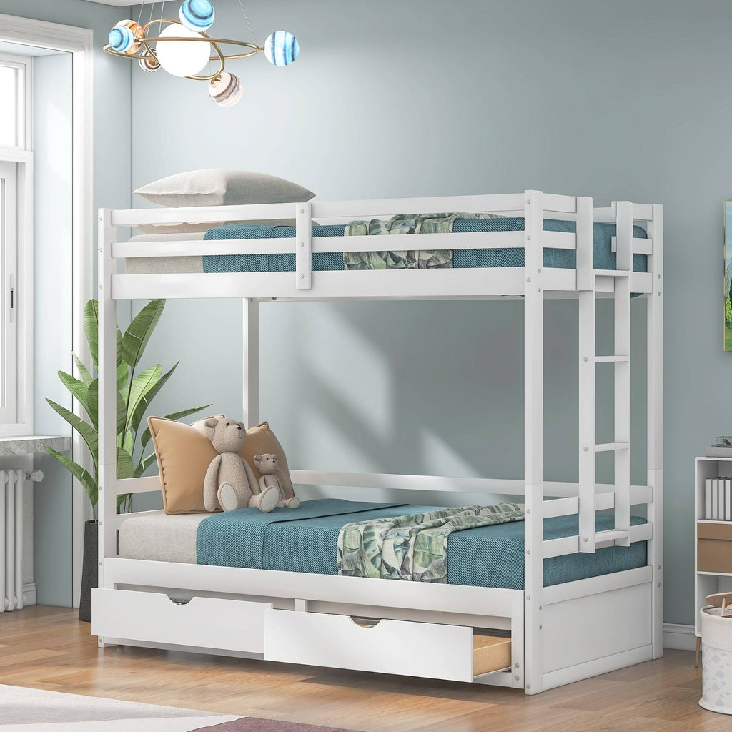 White Convertible Bunk Bed I85581