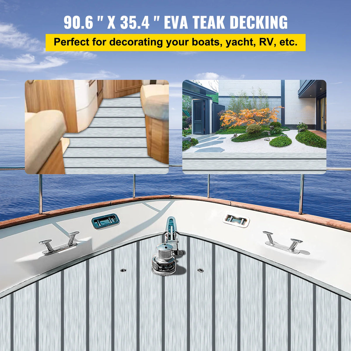 94.5 X 35.4 inch 6MM Non-Skid EVA Foam Faux Teak Boat Decking Sheet G618