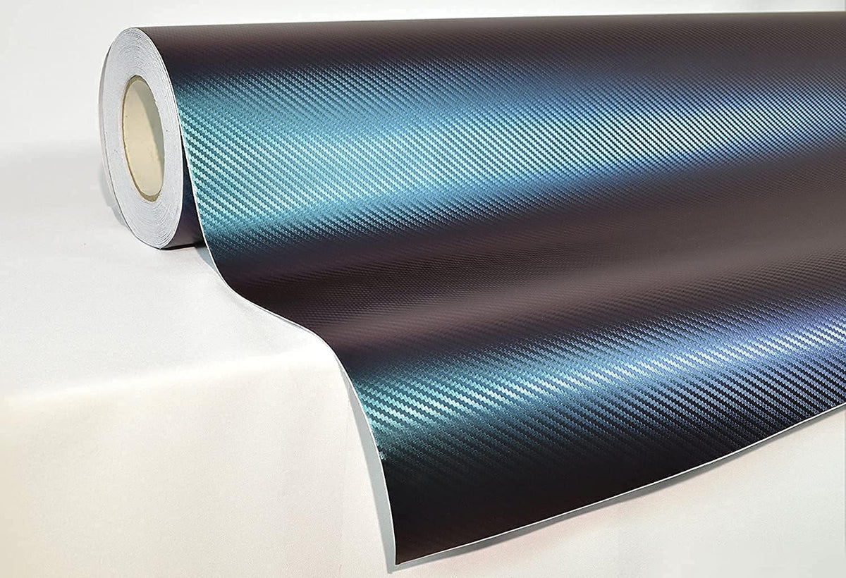 Carbon Fiber Purple to Blue Oil Slick Stretch Conform Vinyl Wrap Roll (100ft x 5ft) F1647