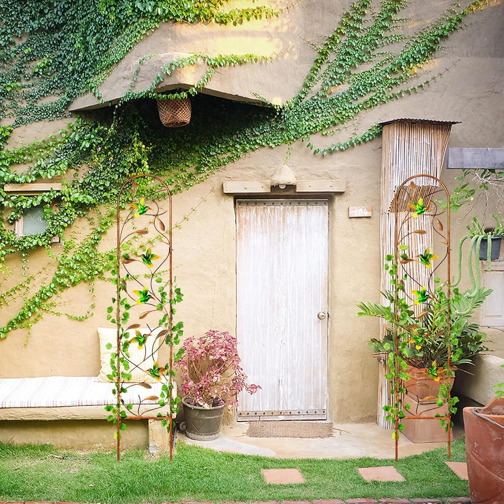 2 Pack 60 Inch High Metal Garden Trellis for Climbing Plants K799530