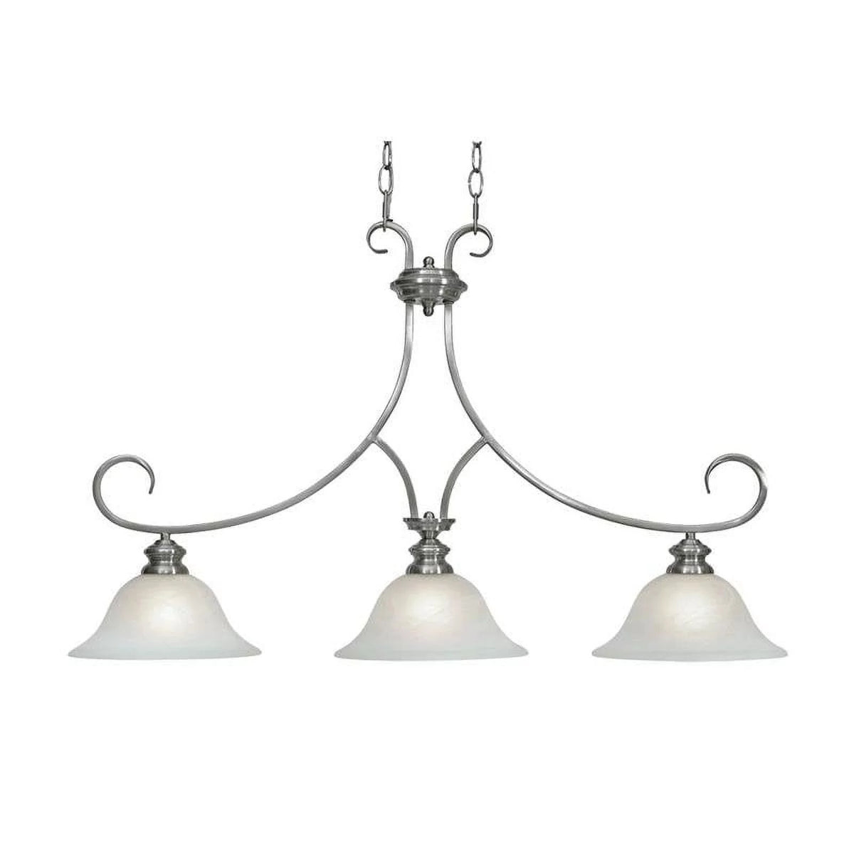 3 Light Linear Pendant with Marbled Glass X10237