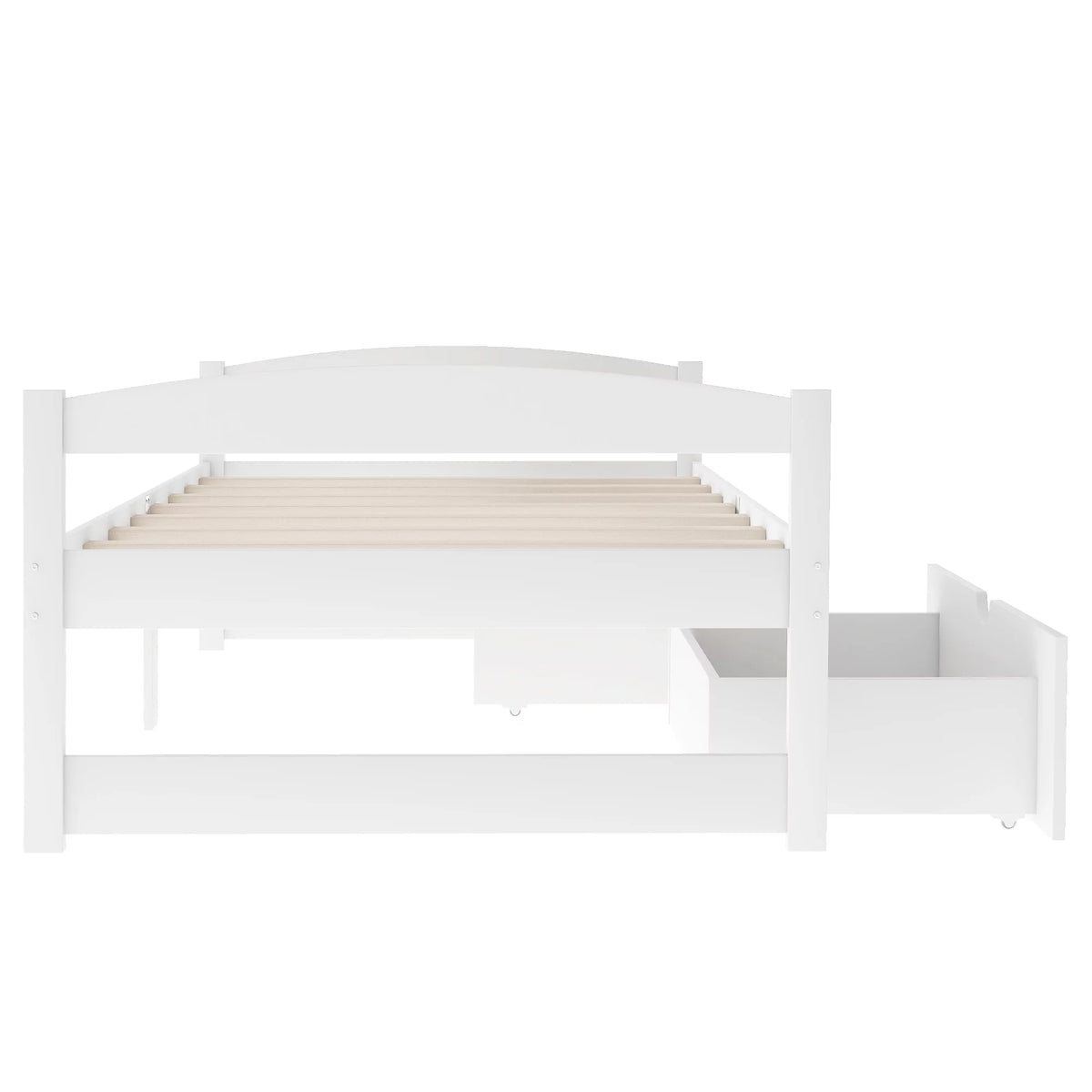 White Twin Size Platform Bed with 2 Drawers V22962