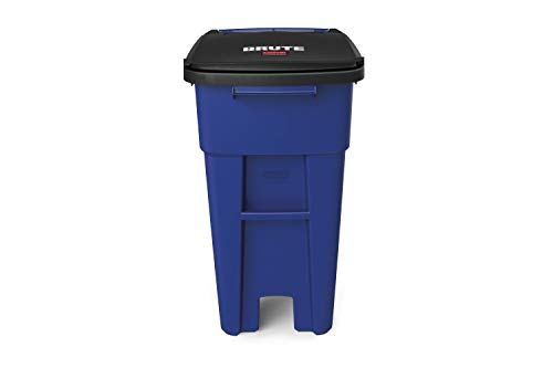 50-Gallon Gray Heavy-Duty Wheeled Trash Can, Pack of 2 Y528