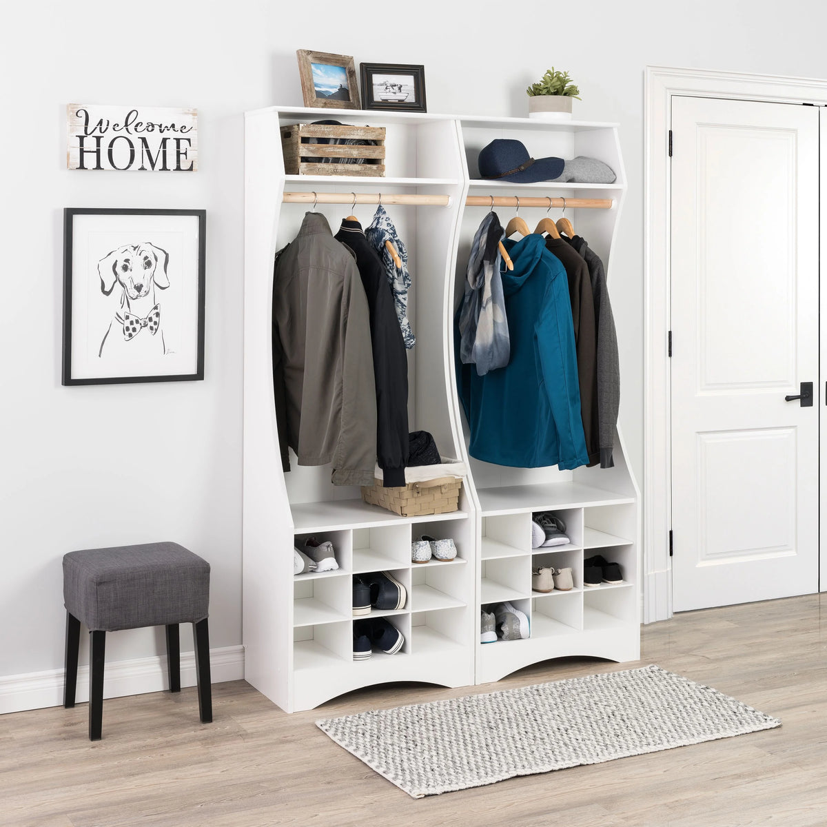 White Compact Wardrobe with Shoe Storage Z54829