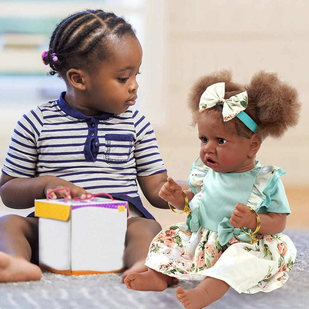 Black 22 Inch Lifelike Soft Body Realistic-Newborn Baby Dolls R2171
