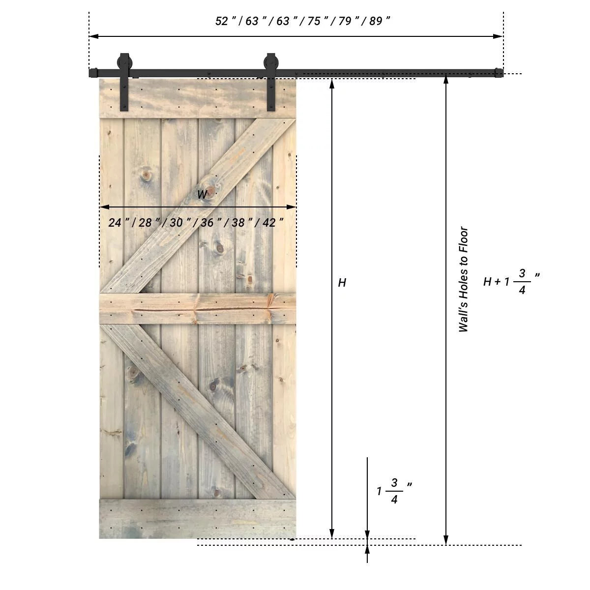 Grey Cashmere 36X84 Barn Door U46187