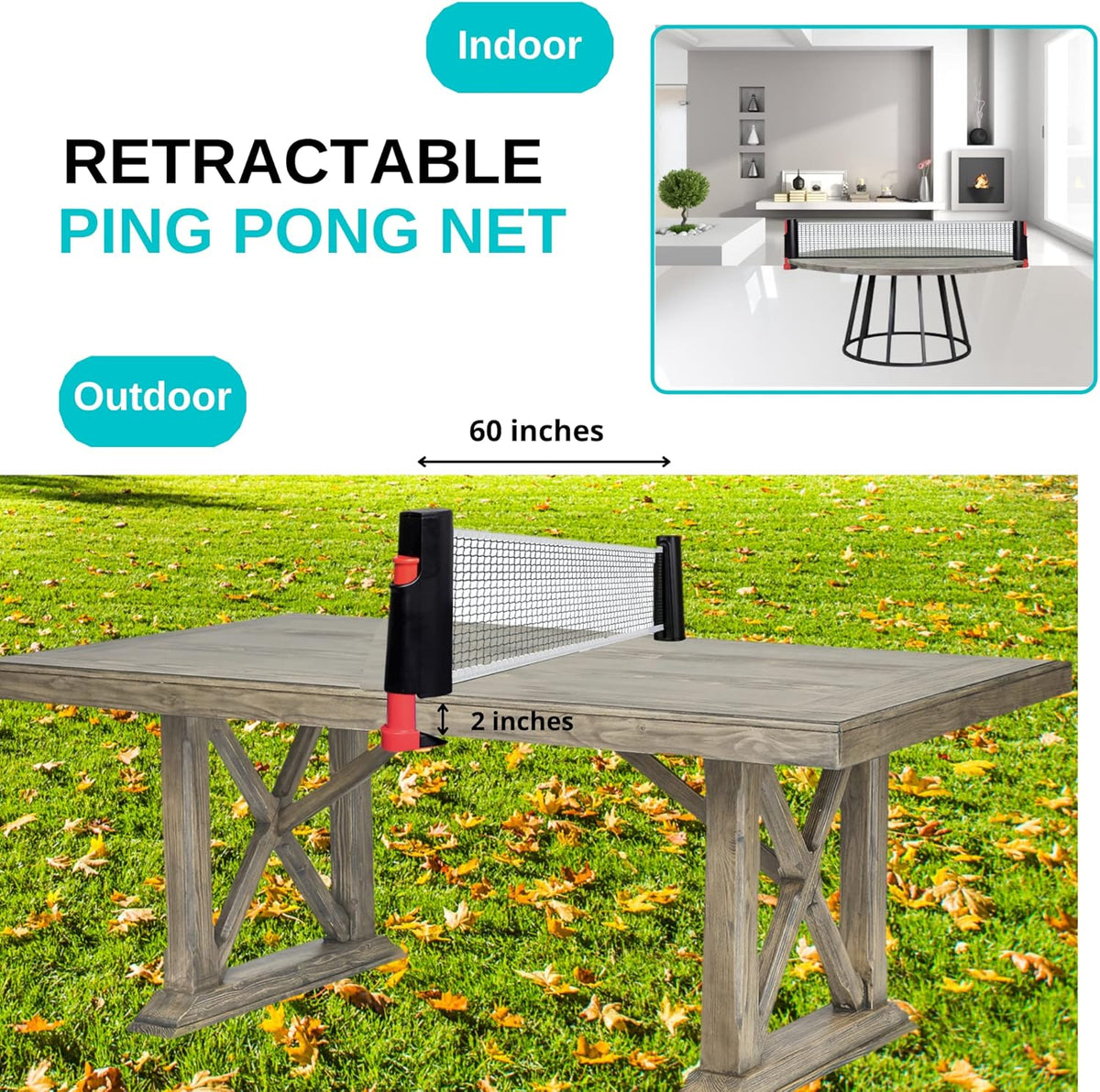 Ping Pong Paddle Set with Net and Balls E181