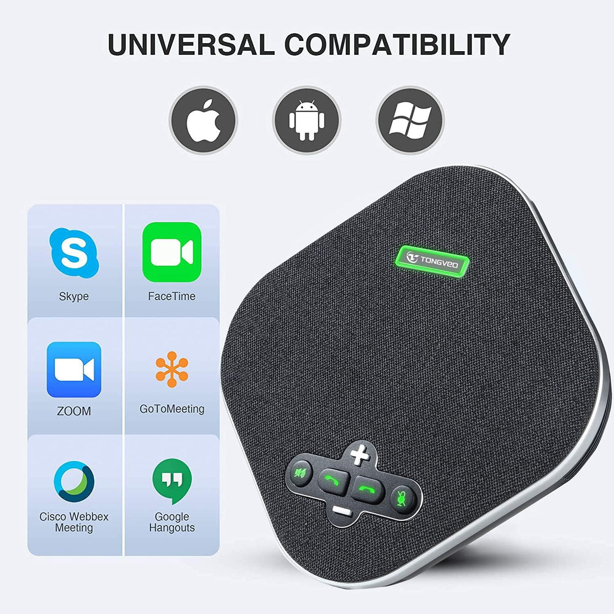 Wireless Conference Speaker with 4 Mics for 10-12 People W274