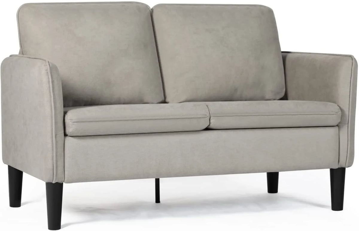Light Grey Fabric Loveseat Sofa L77959