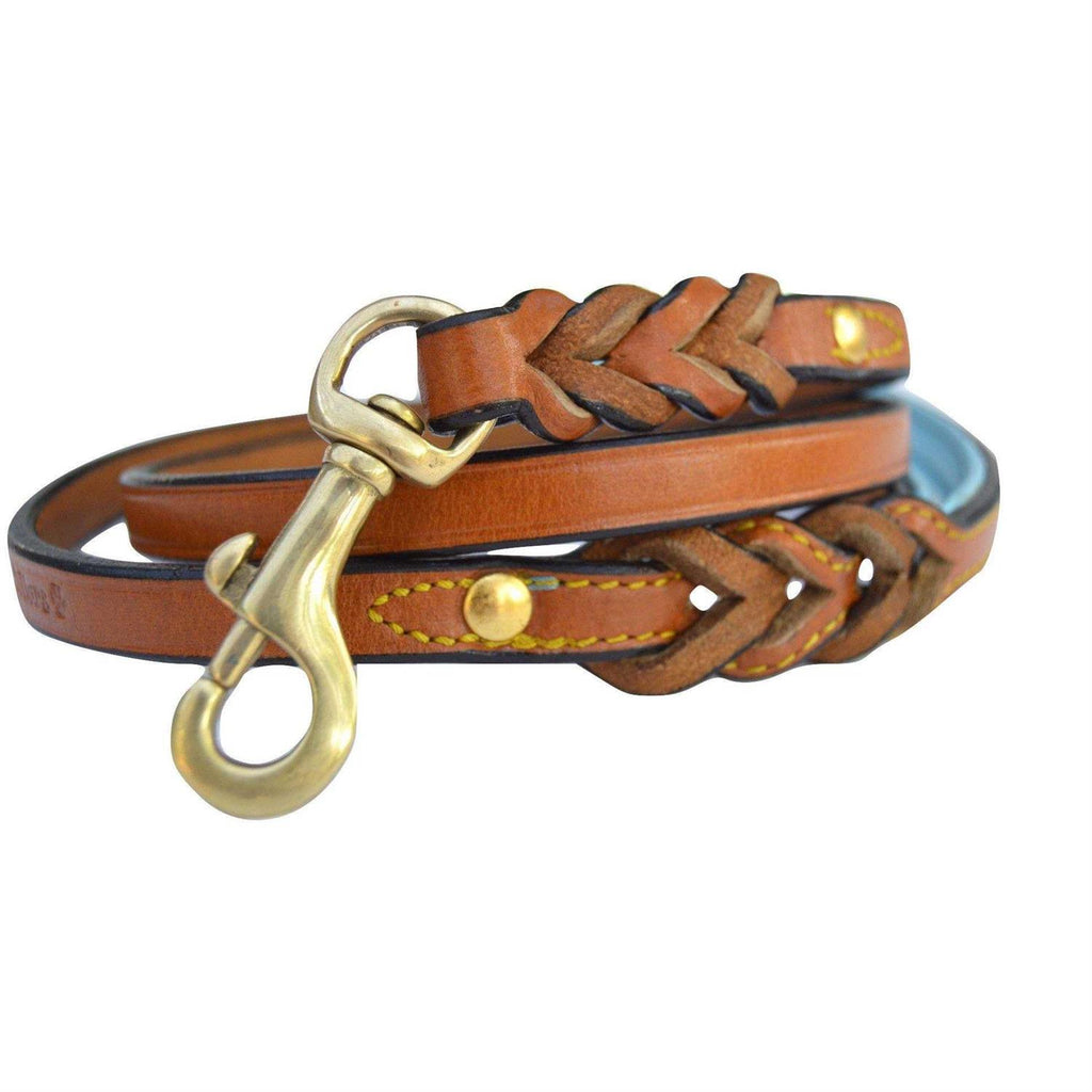 Leather Braided Dog Leash A60796