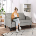 Light Grey Fabric Loveseat Sofa L77959