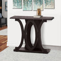 Dark Brown Console Table with Base Shelf V3544