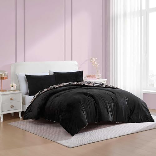 Velvet Solid Pink Full/Queen Comforter Set Q148