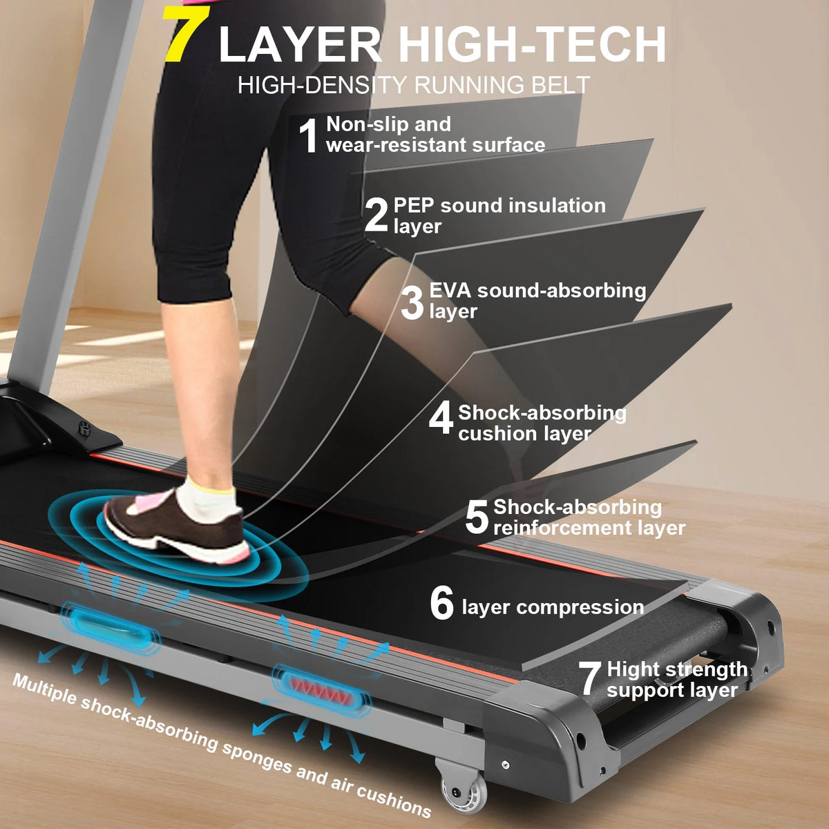 Electric Treadmill with 15-Level Auto Incline E65118