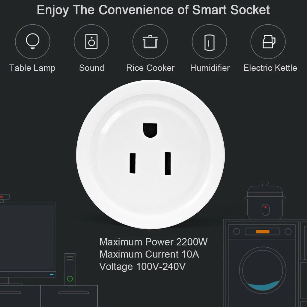 4 Pcs Mini Wifi Smart Plug Outlet J225402