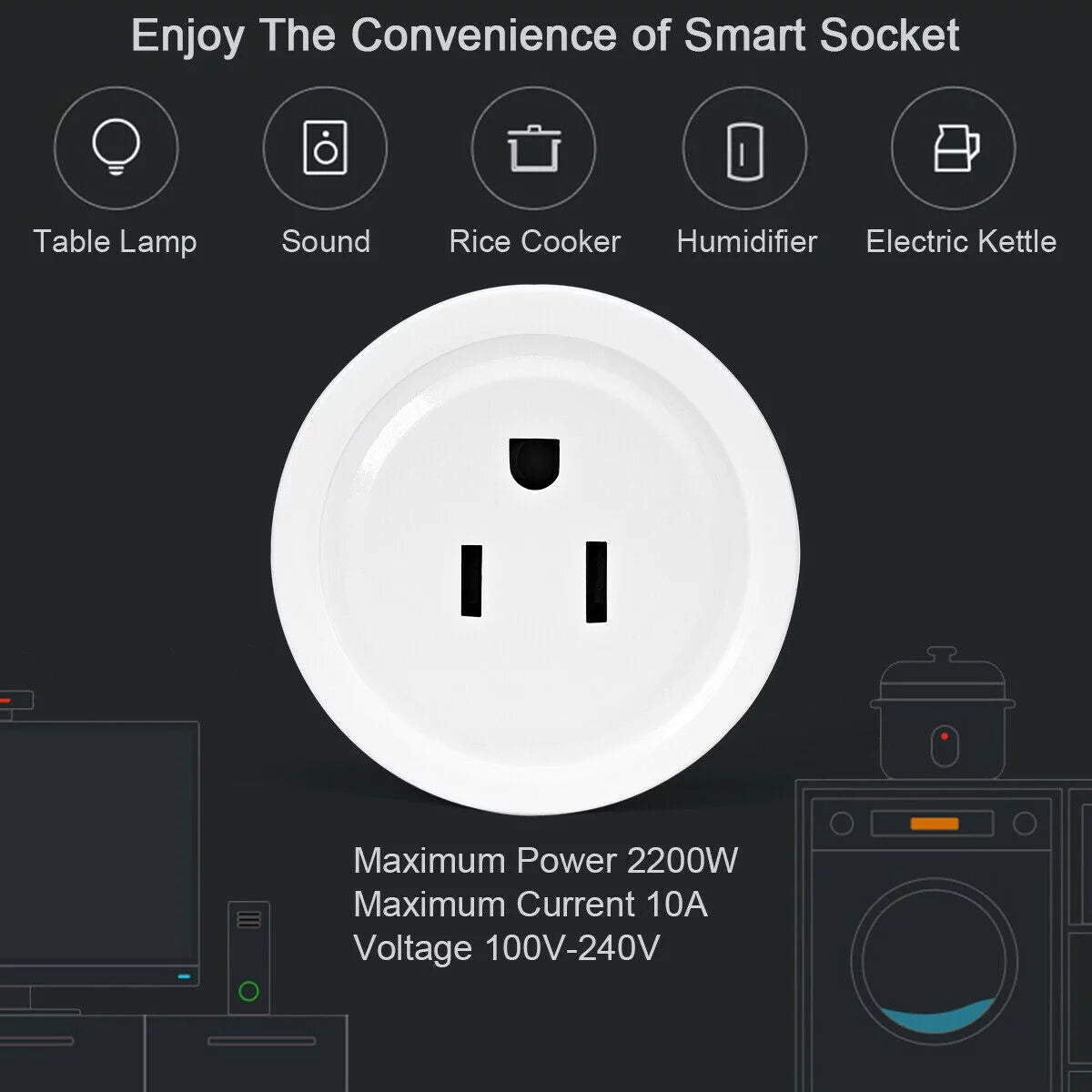 4 Pcs Mini Wifi Smart Plug Outlet J225402