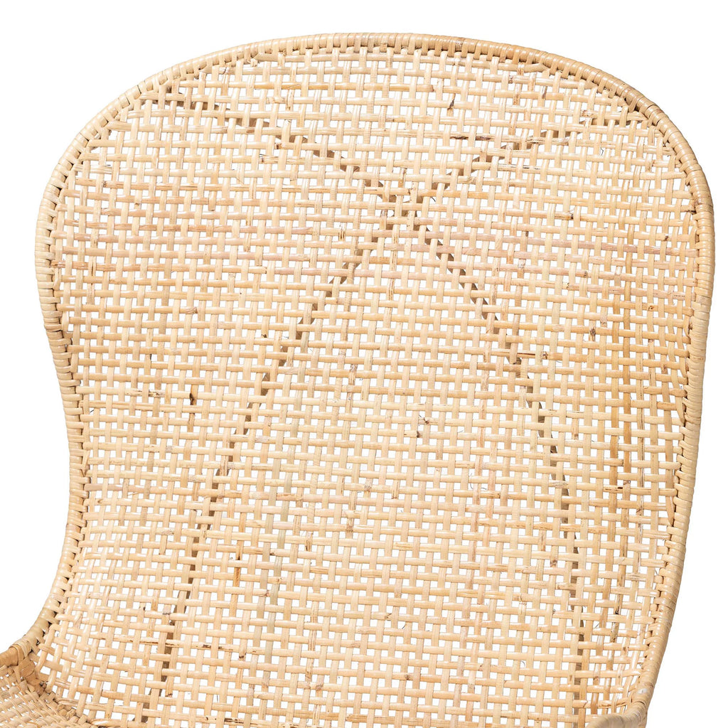 Natural Brown Mahogany and Rattan 2-Piece Dining Chair Set A6137