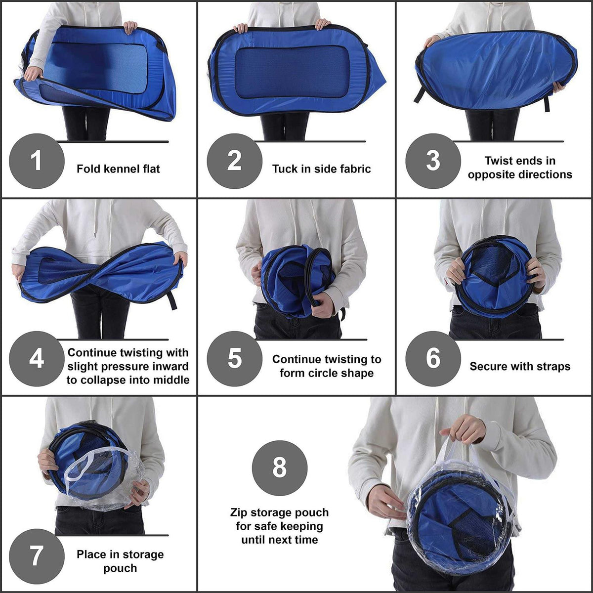 Portable Collapsible Pop Up Travel Pet Kennel P9491