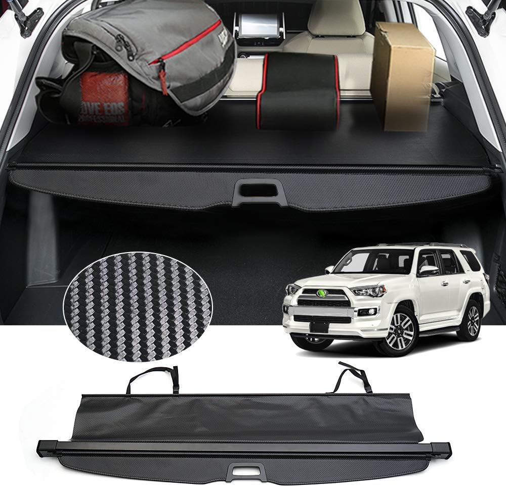 Retractable Rear Trunk Security Cover Black Carbon Fiber Texture F120184