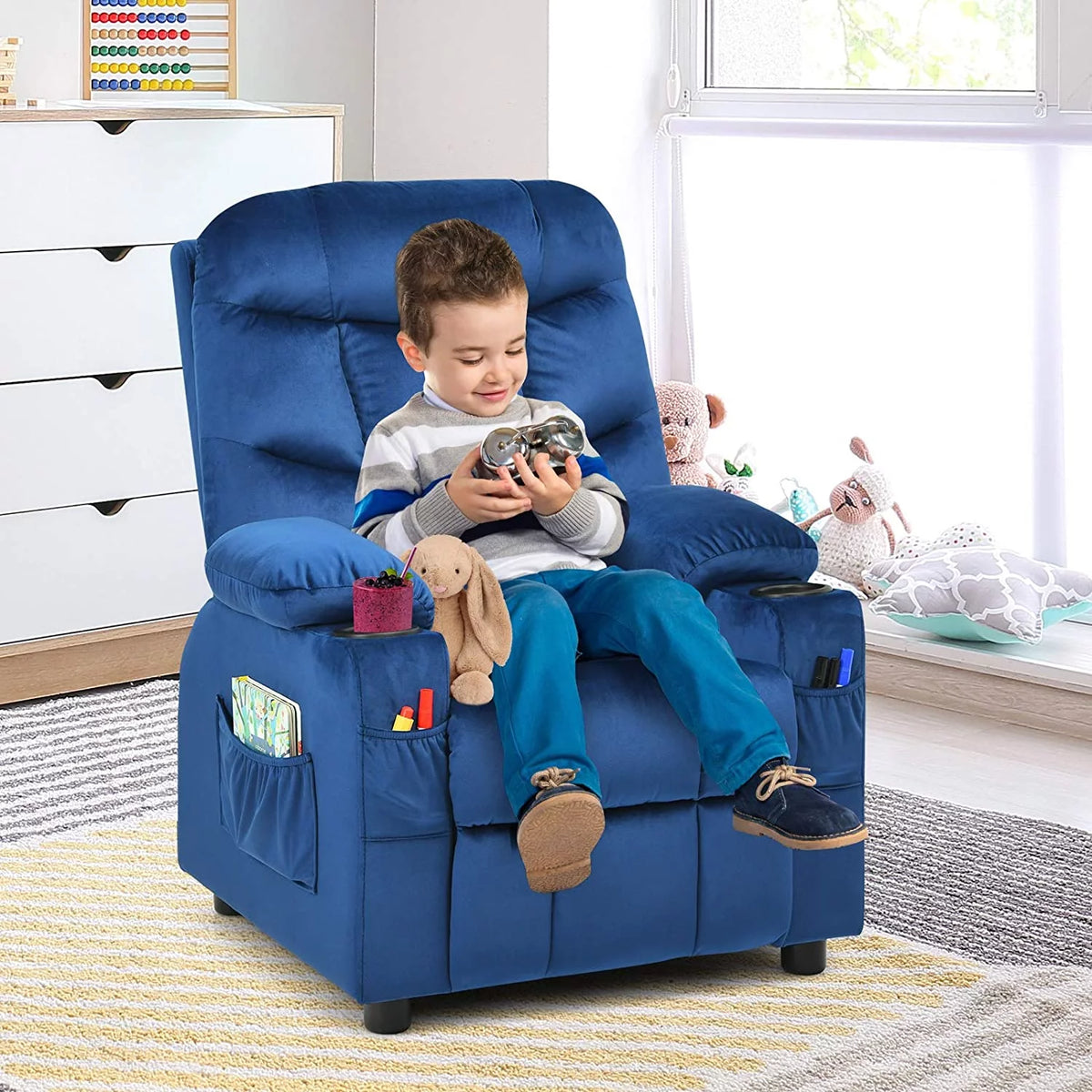 Kids Recliner Chair with Cup Holder U166497