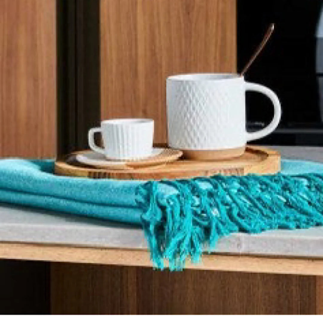 White Beige Coffee Cups Set of 2 V890