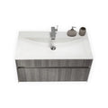 36 in. Ash Gray Wall Mount Bathroom Vanity H1476