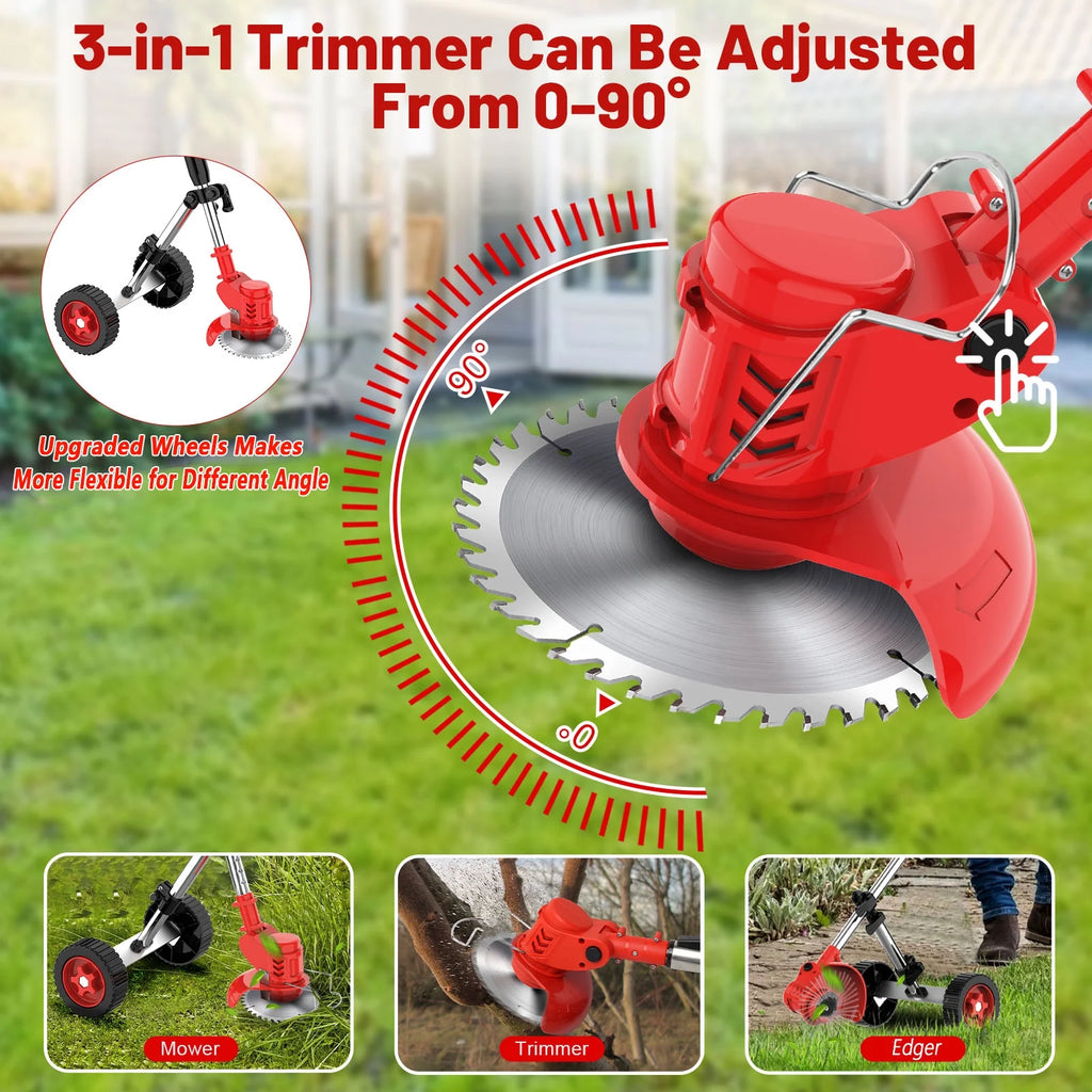 Cordless Electric Grass Trimmer & Edger 6 inch 3-in-1 Y97214