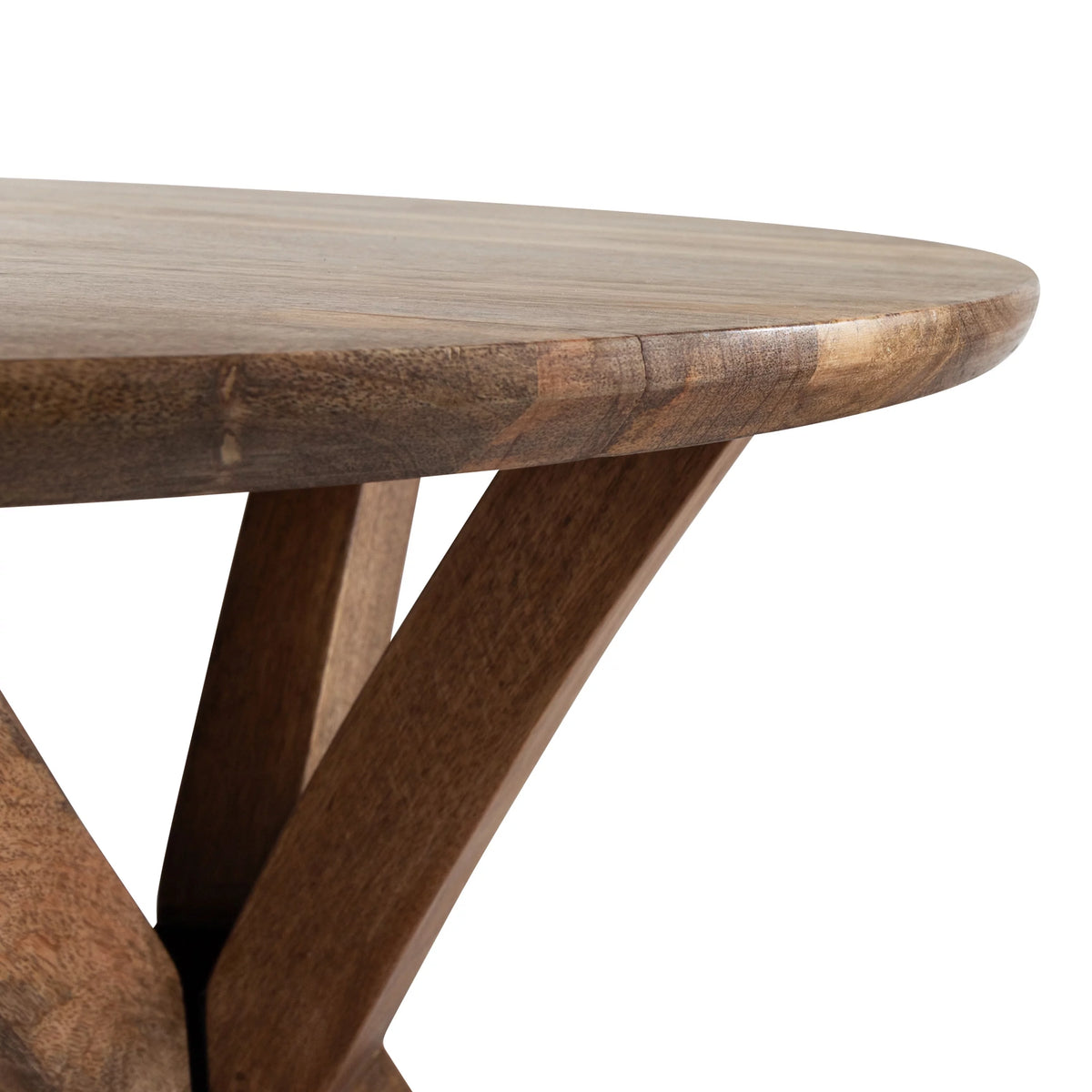 Mid-Century Round Wood Side Table, 20 x 20 x 25, Natural F910