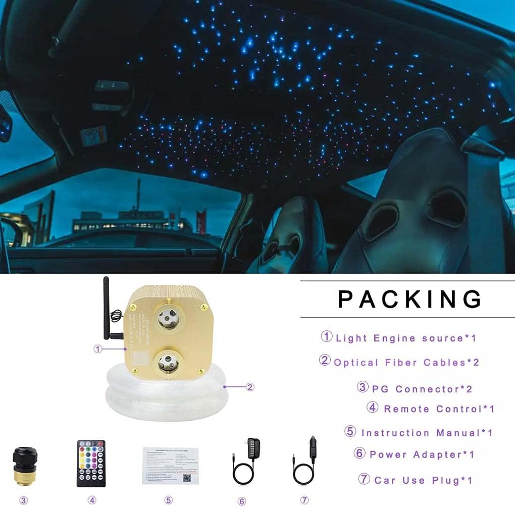 20w Fiber Optic Ceiling Lighting Kit 1100pcs 13.1ft RGBW Z691