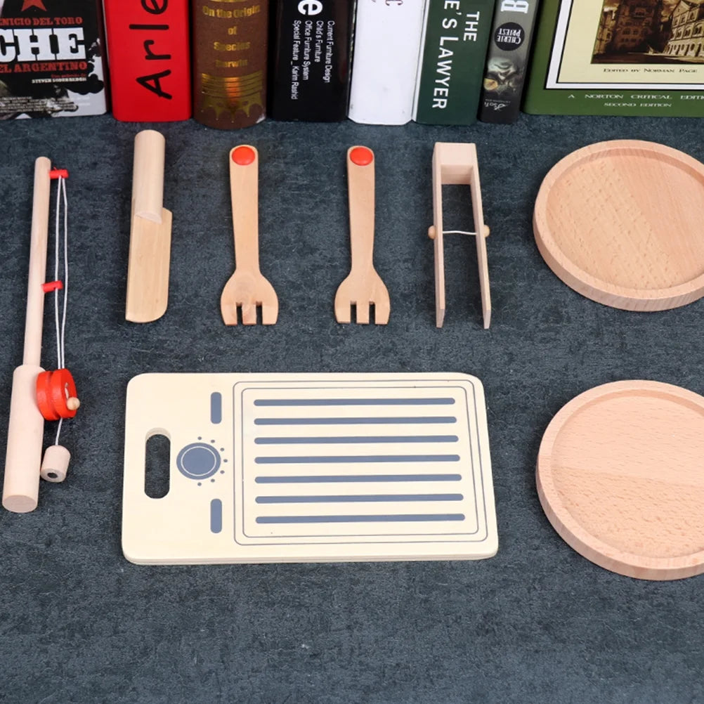 Wooden Role Play Toys Cutting Pretend Food Kitchen Y853