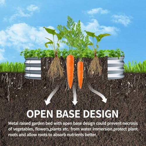 Galvanized Oval Metal Raised Garden Bed, 4x2x1ft F346279