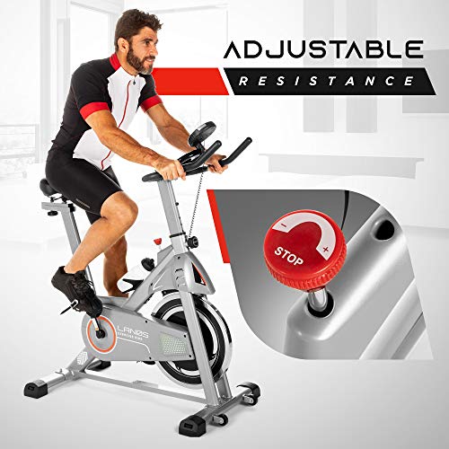 Stationary Exercise Bike with Seat Cushion and Silent Belt Drive Q397