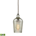 Hammered Glass 1 Light Pendant in Oil Rubbed Bronze Y582