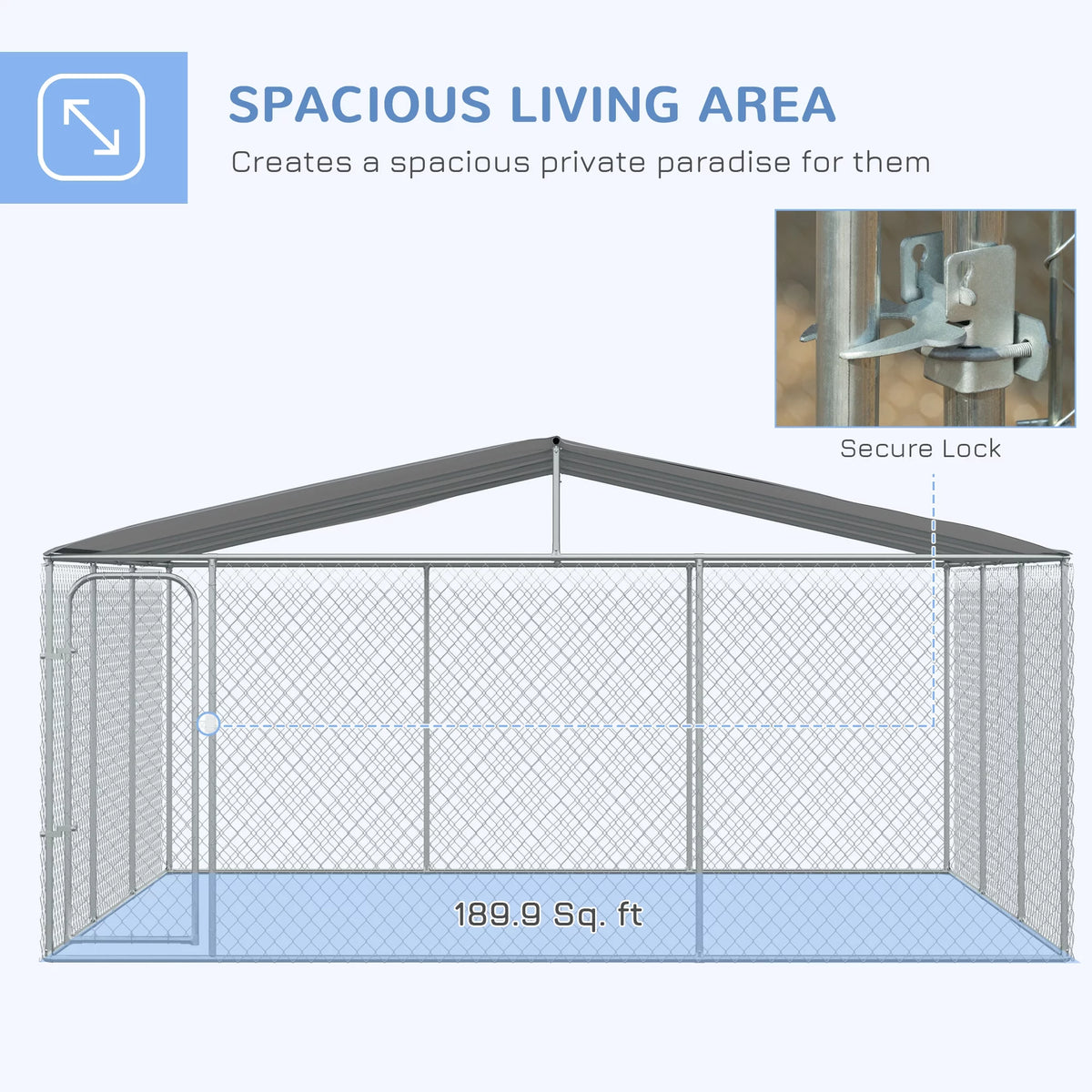 Heavy Duty Galvanized Steel Dog Kennel Playpen with Waterproof Cover G5491