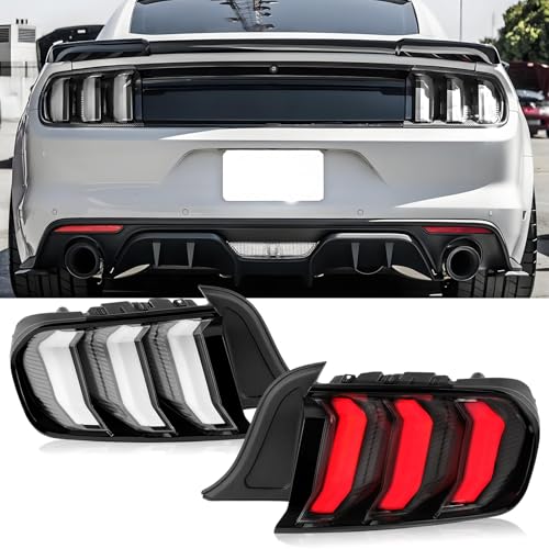 LED Tail Lights Assembly with Sequential Signal Light, Black Housing Clear Lens L3175